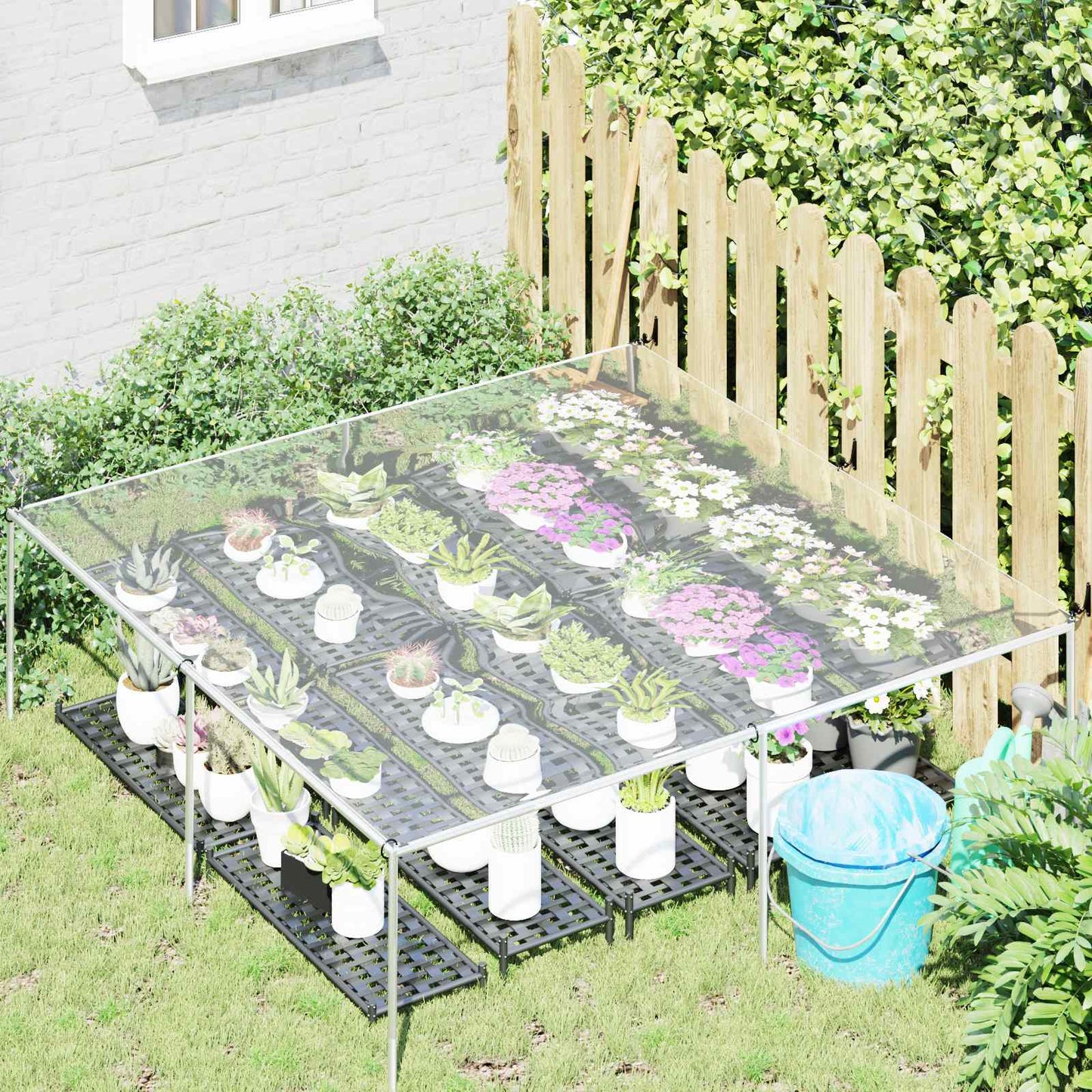 Presenning med øyer Gjennomsiktig 2 x 2 m Polyethylen vidaXL