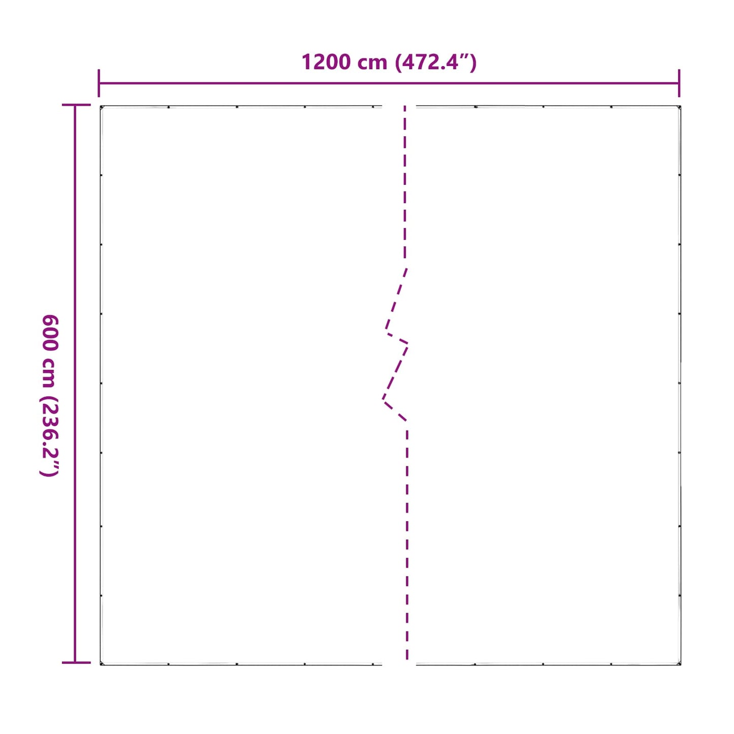 Presenning med øyer Gjennomsiktig 6 x 12 m Polyethylen vidaXL