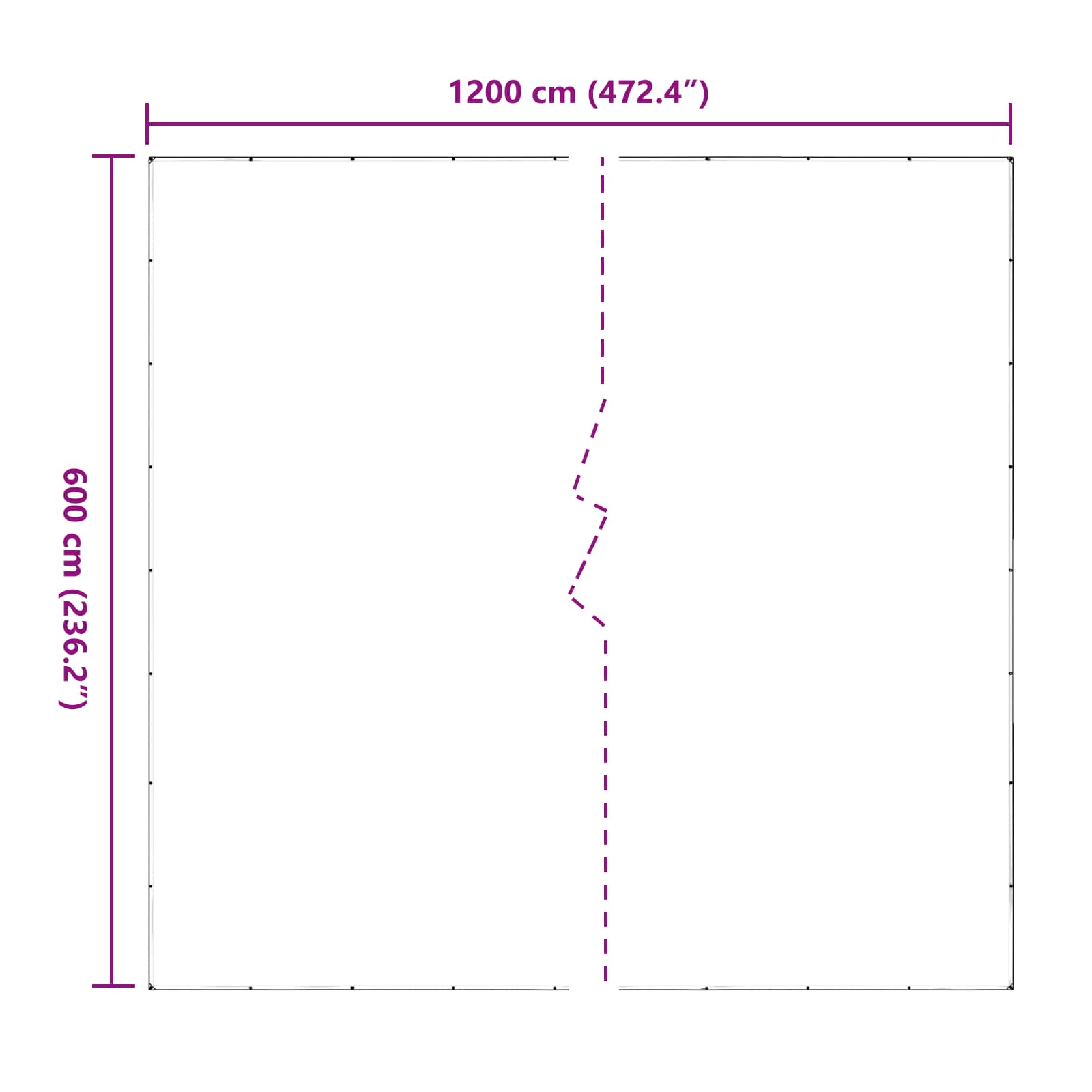Presenning med øyer Gjennomsiktig 6 x 12 m Polyethylen vidaXL