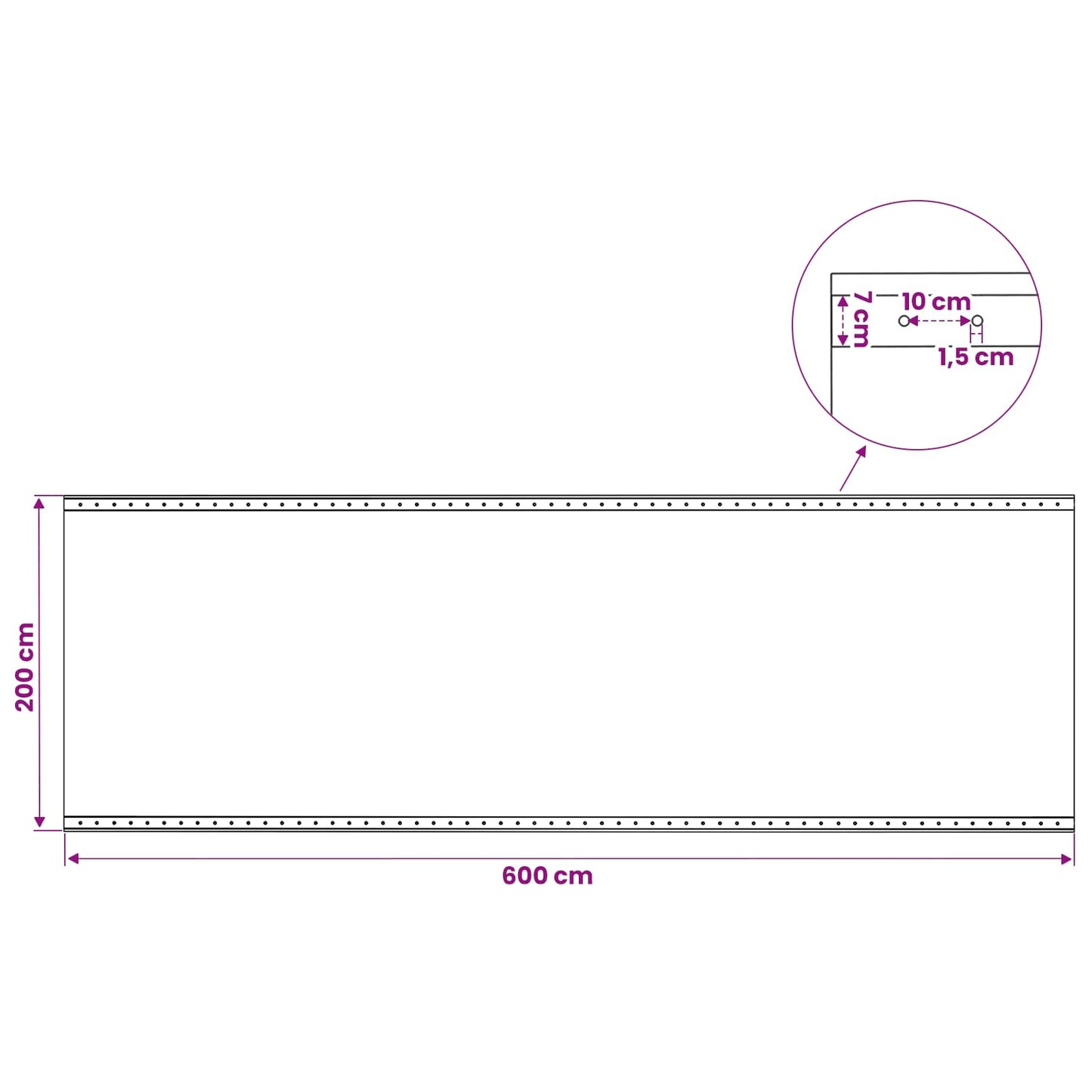Presenning med øyer 2 stk. Grønn 2 x 6 m 260 gsm PE