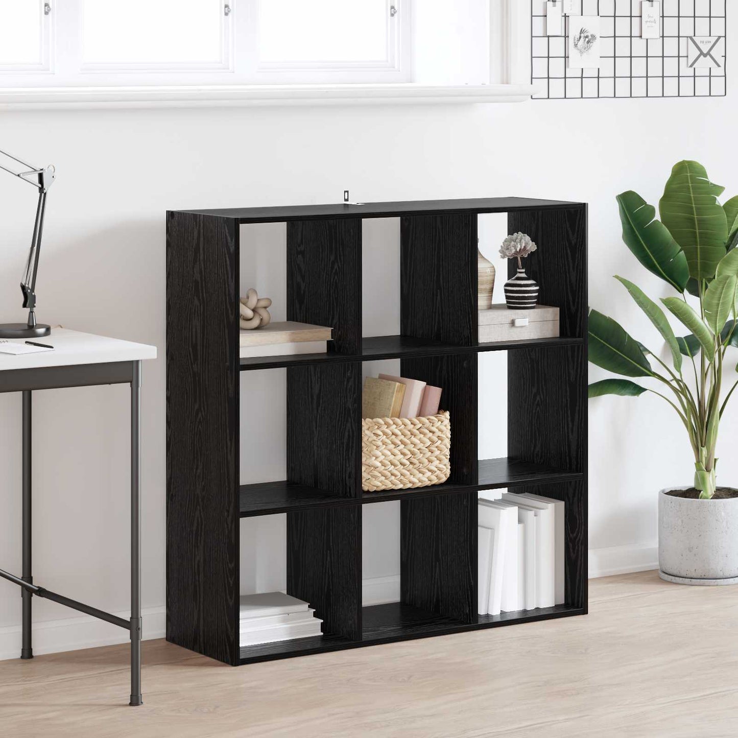 Bokhylle Svart eik 102 x 32 x 102 cm