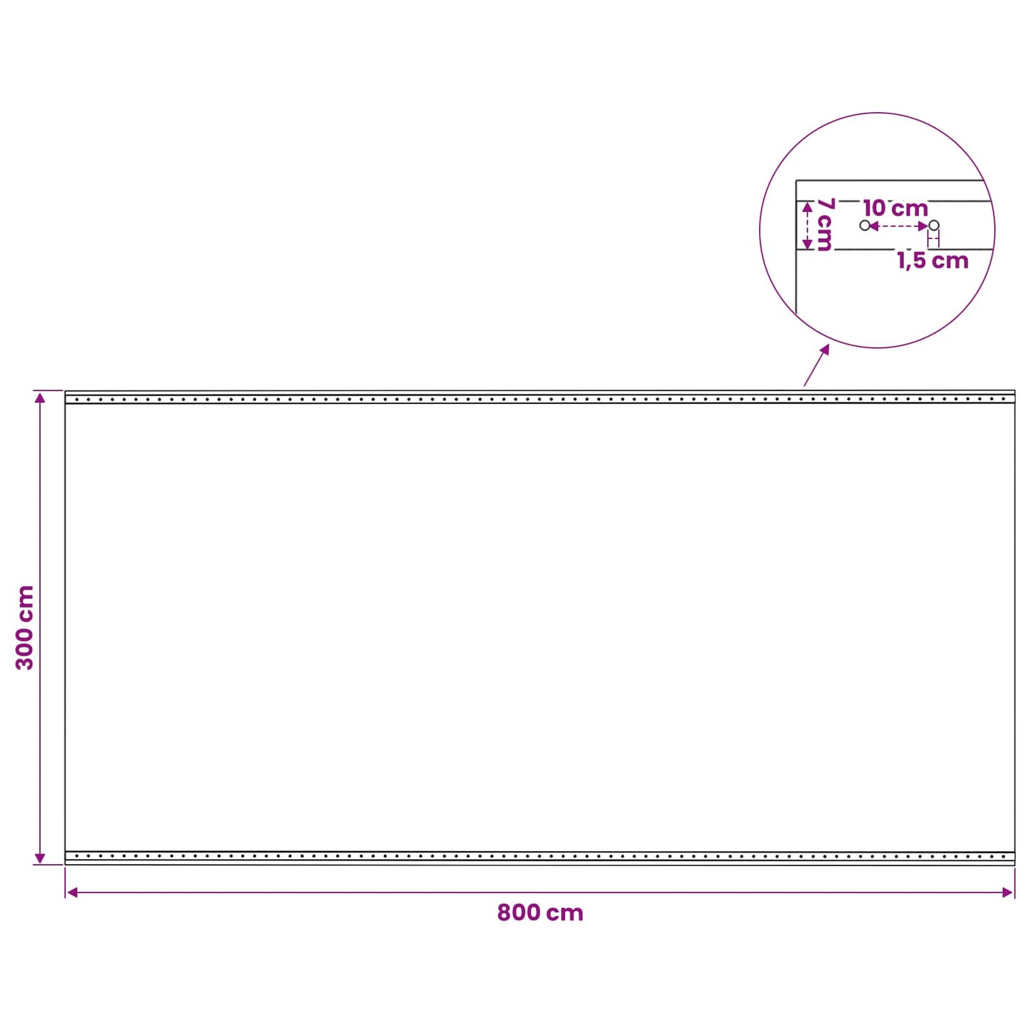 Presenning med øyer Grønn 4 x 8 m 260 gsm PE