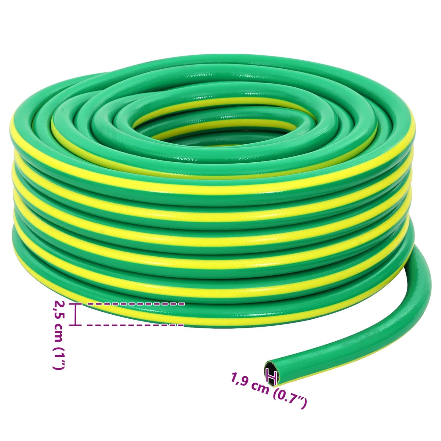 Hageslange 5-Lags Grønn og gul 3 / 4'' 100 m PVC