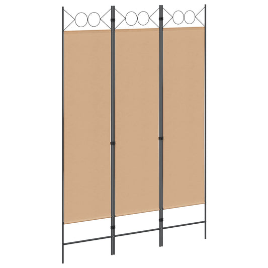 3-panel romdeler Beige 120 x 180 cm Stoff