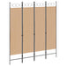 4-panel romdeler Beige 160 x 180 cm Stoff