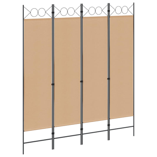 4-panel romdeler Beige 160 x 180 cm Stoff