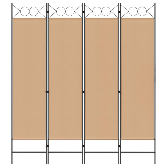 4-panel romdeler Beige 160 x 180 cm Stoff