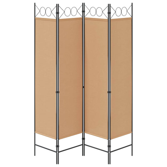4-panel romdeler Beige 160 x 180 cm Stoff