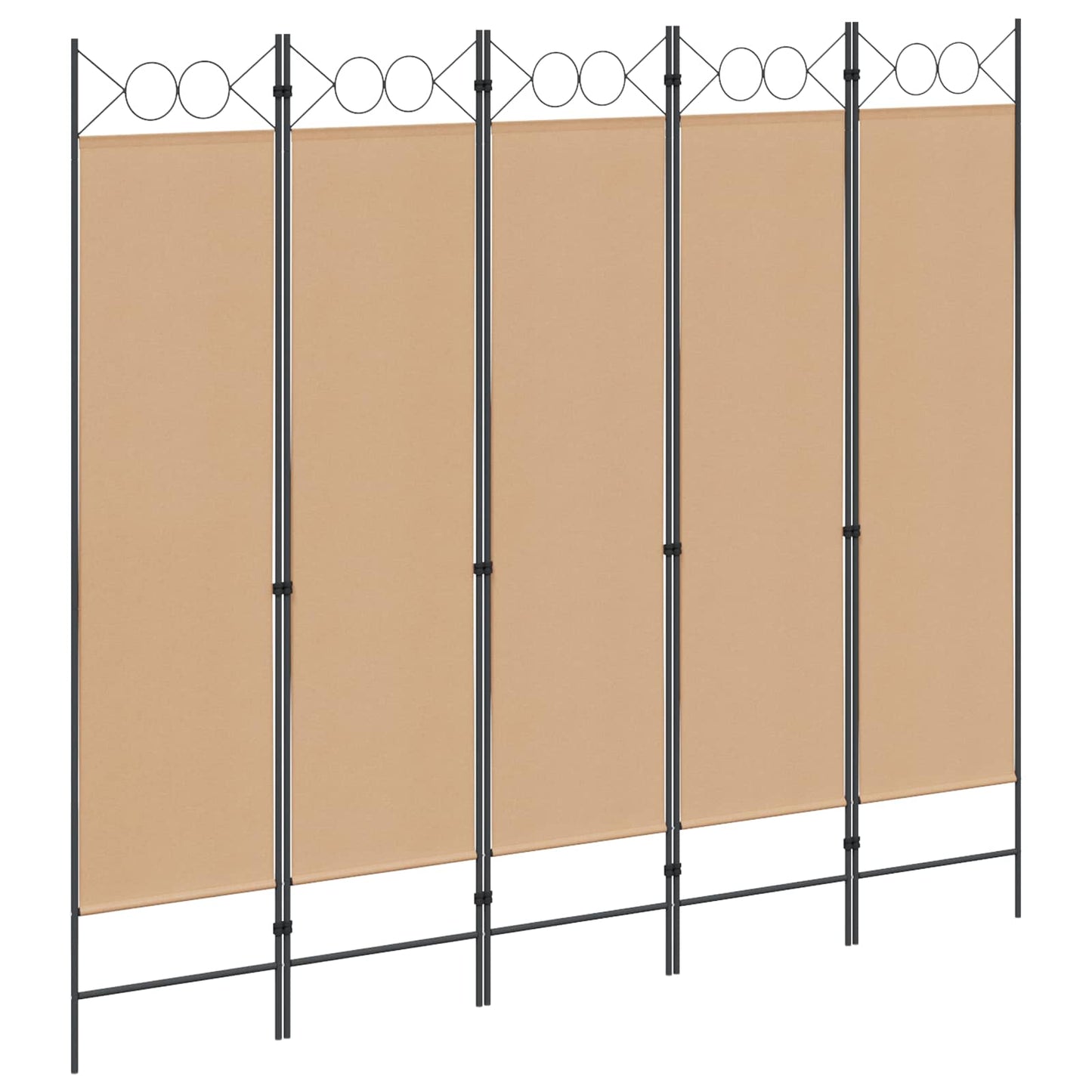 5-panel romdeler Beige 200 x 180 cm Stoff
