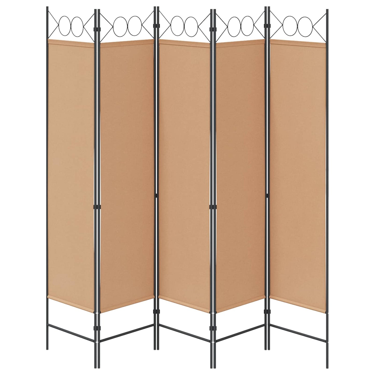 5-panel romdeler Beige 200 x 180 cm Stoff