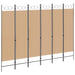6-Panels Romdeler Beige 240 x 180 cm Stoff