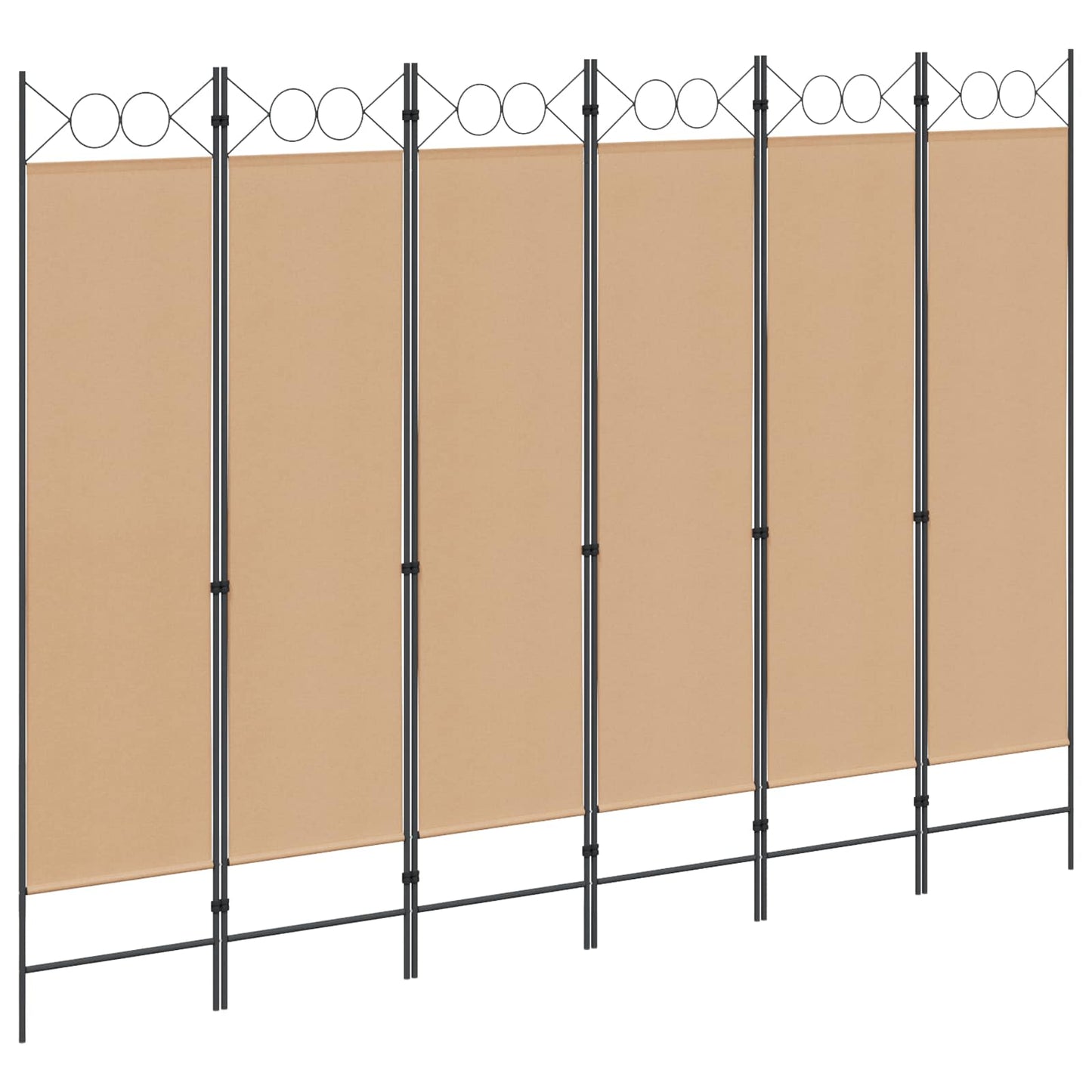 6-Panels Romdeler Beige 240 x 180 cm Stoff