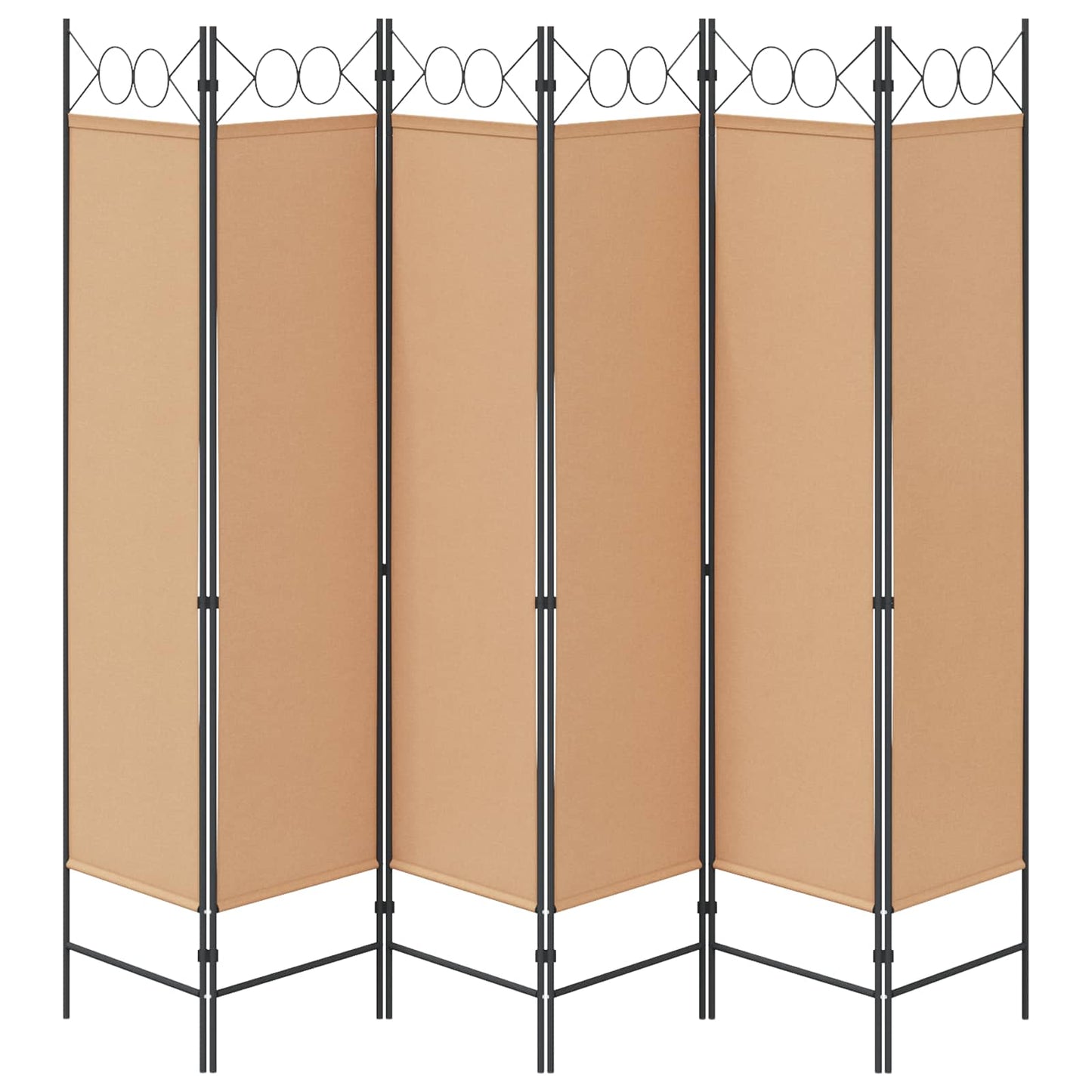 6-Panels Romdeler Beige 240 x 180 cm Stoff