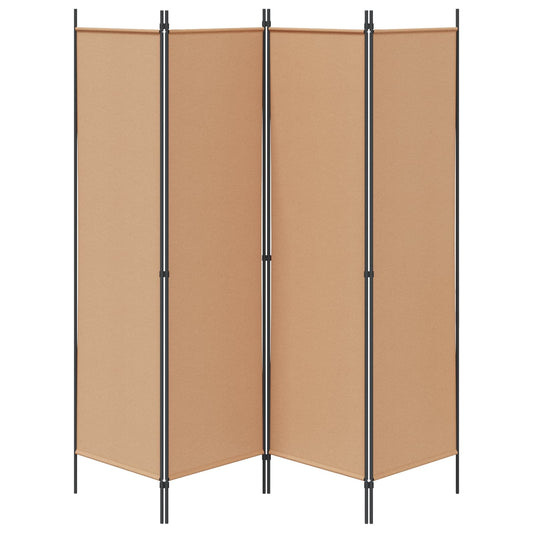 4-panel romdeler Beige 200 x 180 cm Stoff