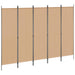 5-panel romdeler Beige 250 x 180 cm Stoff