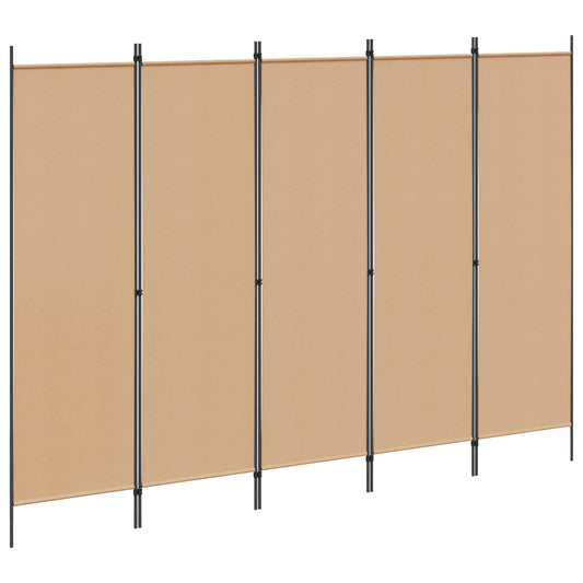 5-panel romdeler Beige 250 x 180 cm Stoff