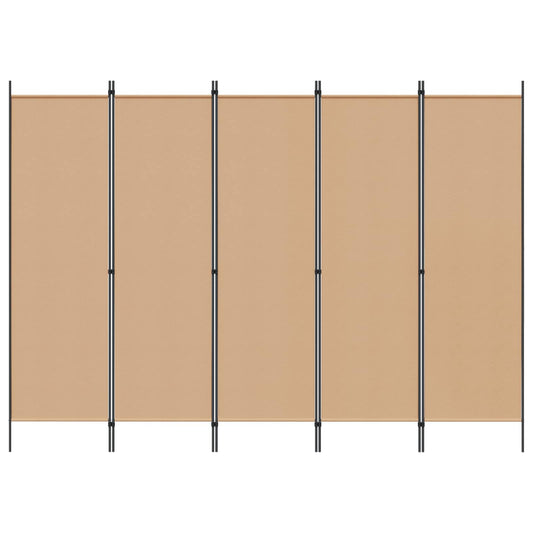 5-panel romdeler Beige 250 x 180 cm Stoff