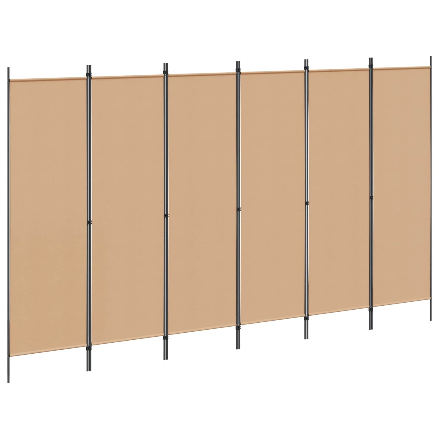 6-Panels Romdeler Beige 300 x 180 cm Stoff