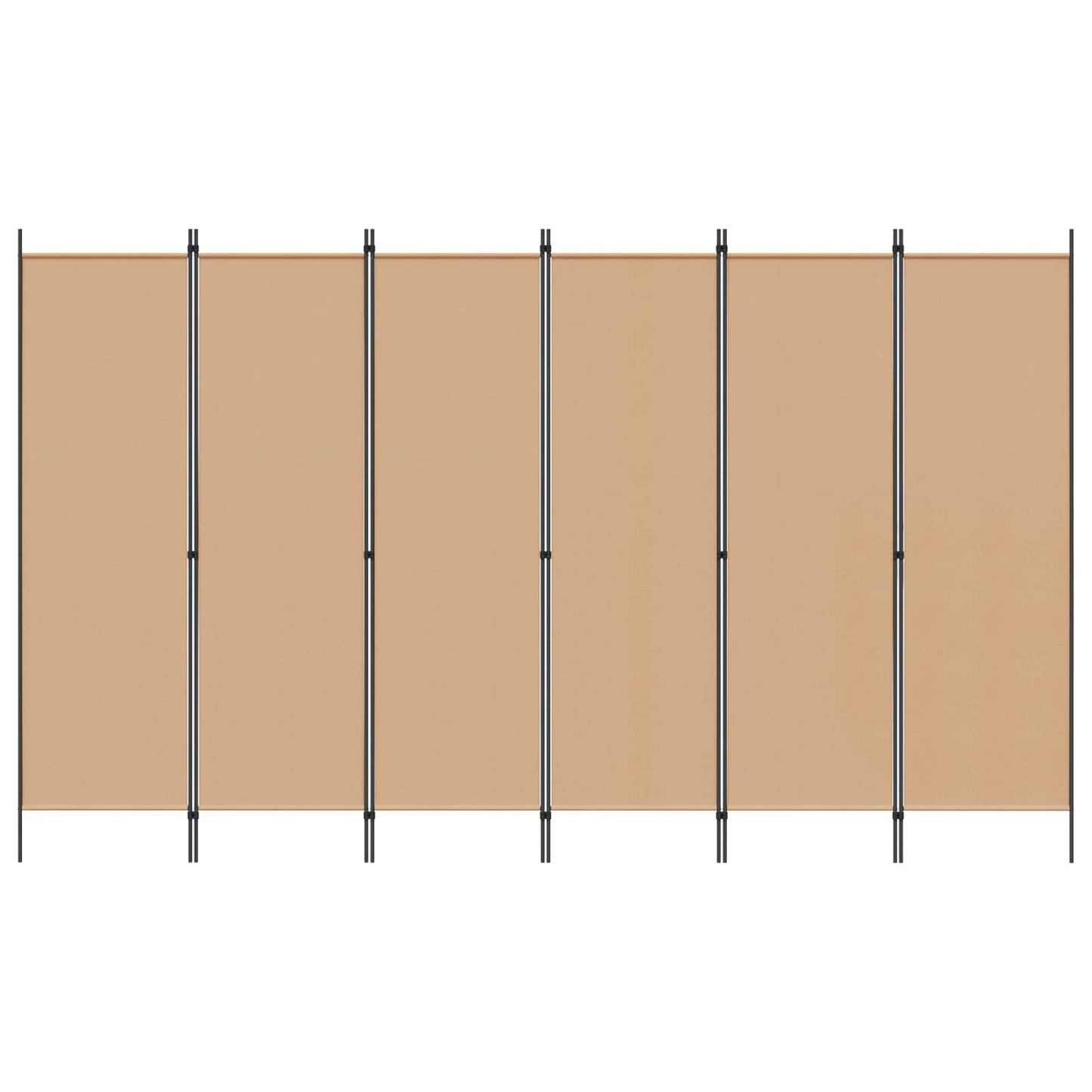 6-Panels Romdeler Beige 300 x 180 cm Stoff
