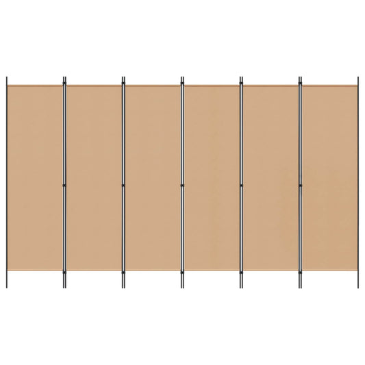 6-Panels Romdeler Beige 300 x 180 cm Stoff