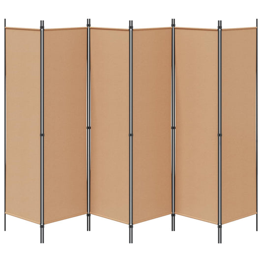 6-Panels Romdeler Beige 300 x 180 cm Stoff