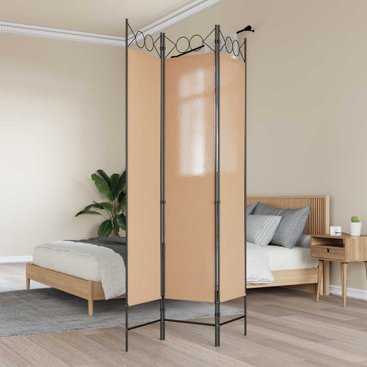 3-panel romdeler Beige 120 x 200 cm Stoff