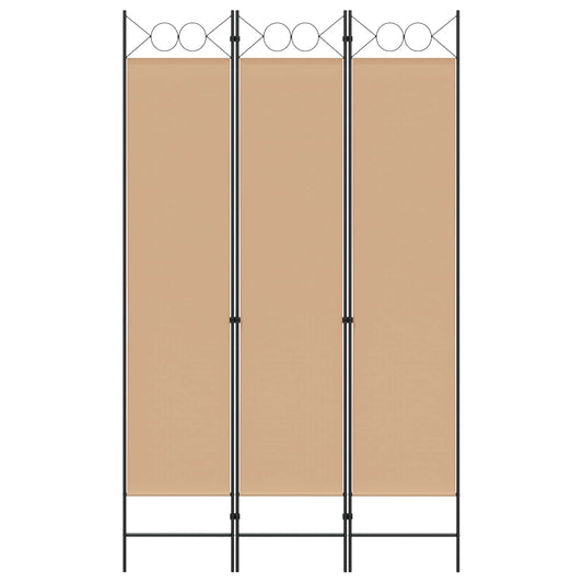 3-panel romdeler Beige 120 x 200 cm Stoff