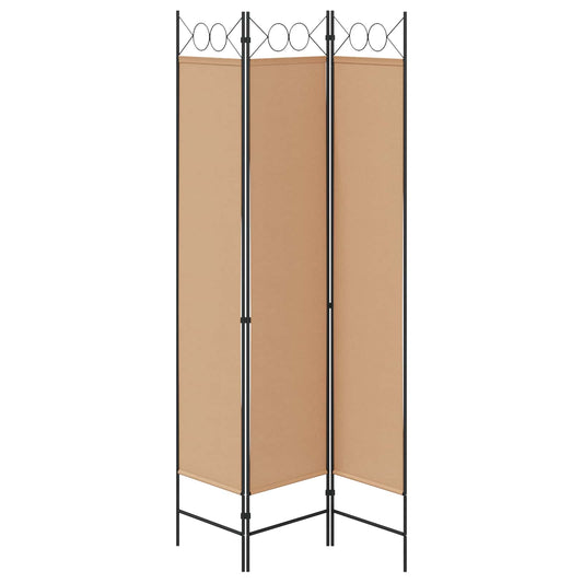 3-panel romdeler Beige 120 x 200 cm Stoff