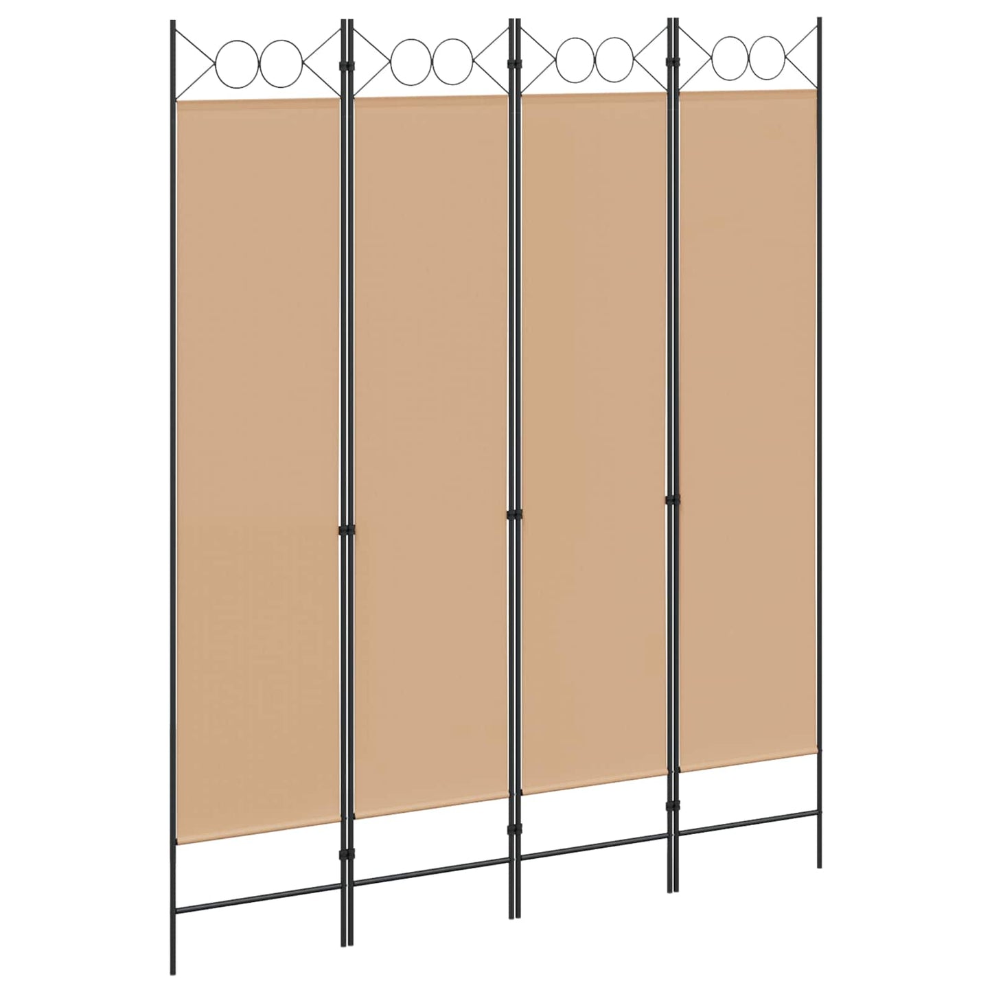 4-panel romdeler Beige 160 x 200 cm Stoff