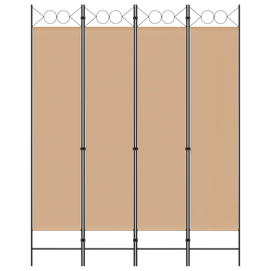 4-panel romdeler Beige 160 x 200 cm Stoff