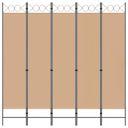 5-panel romdeler Beige 200 x 200 cm Stoff