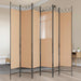 6-Panels Romdeler Beige 240 x 200 cm Stoff