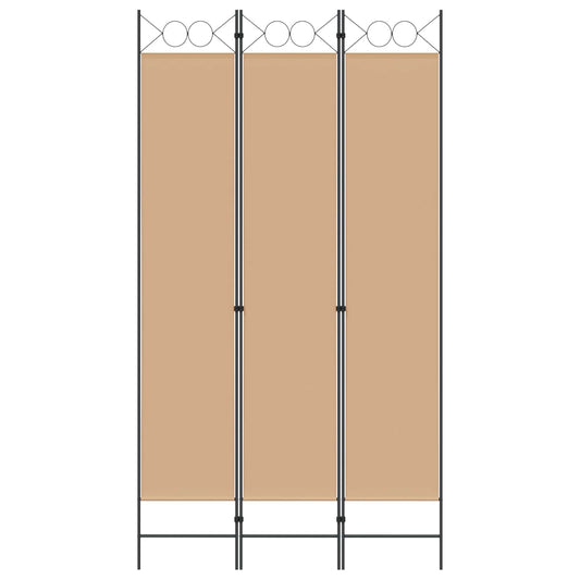 3-panel romdeler Beige 120 x 220 cm Stoff