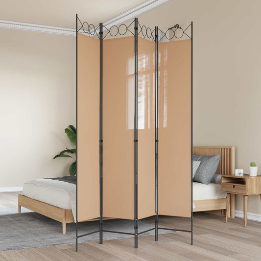 4-panel romdeler Beige 160 x 220 cm Stoff