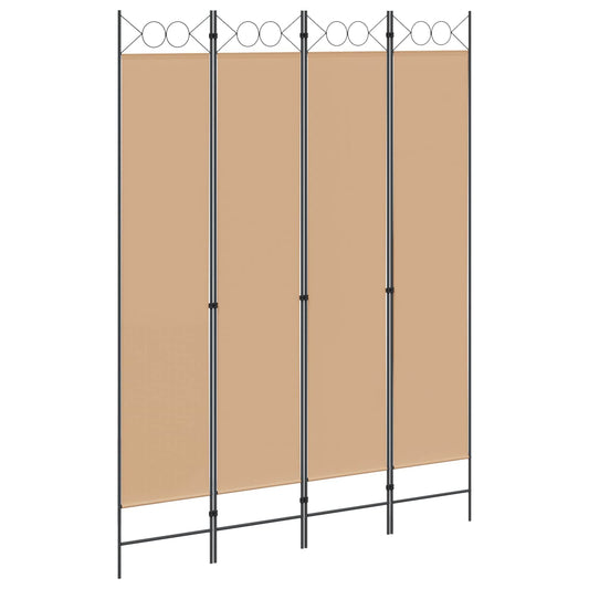 4-panel romdeler Beige 160 x 220 cm Stoff