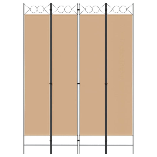 4-panel romdeler Beige 160 x 220 cm Stoff