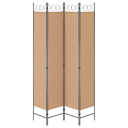 4-panel romdeler Beige 160 x 220 cm Stoff