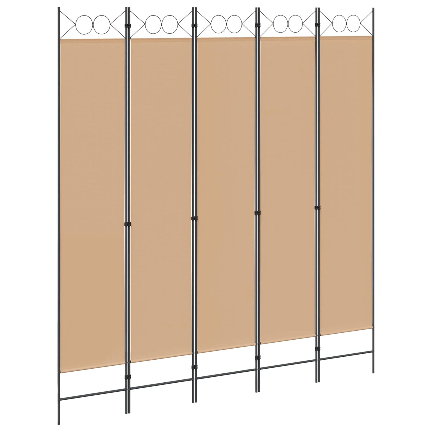 5-panel romdeler Beige 200 x 220 cm Stoff