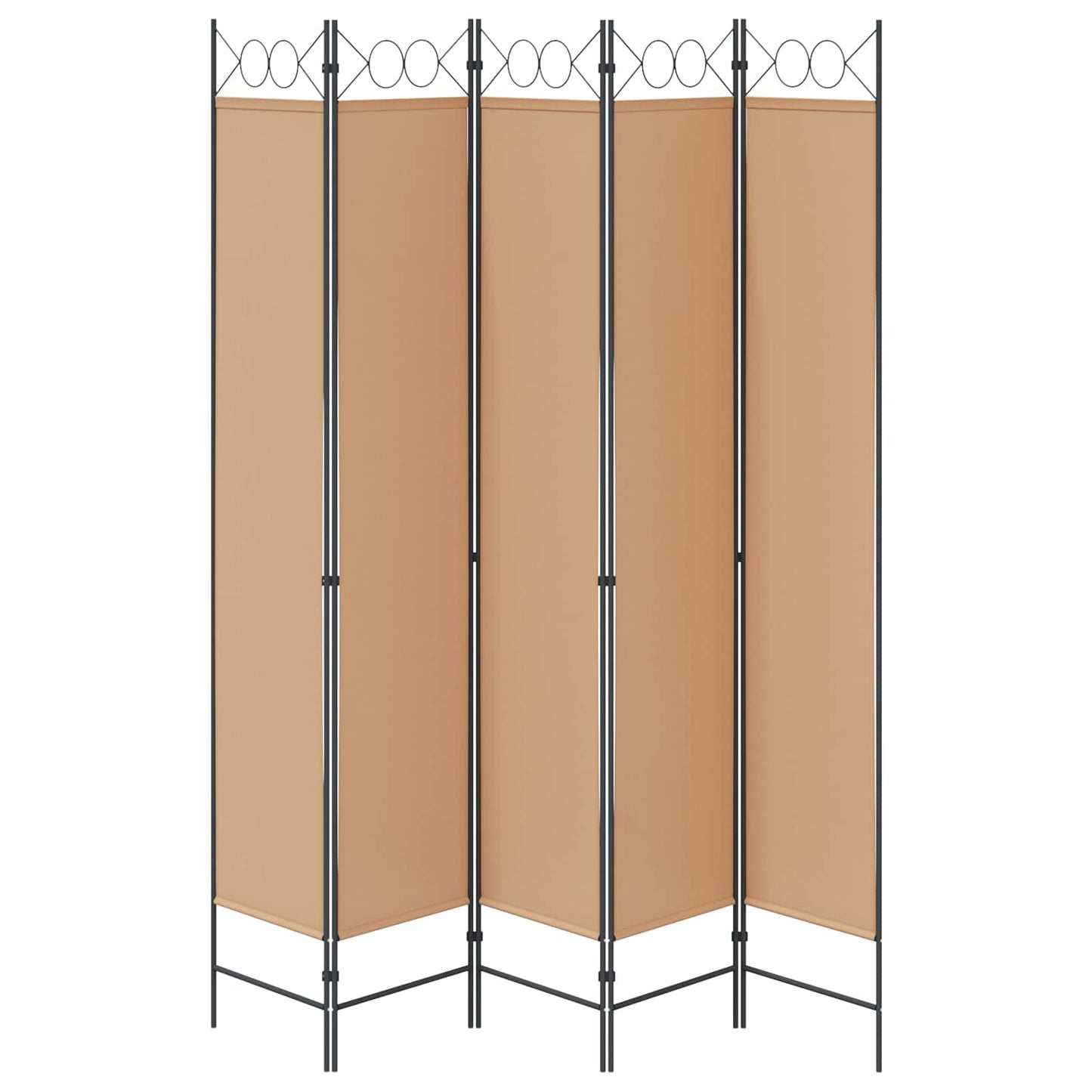 5-panel romdeler Beige 200 x 220 cm Stoff