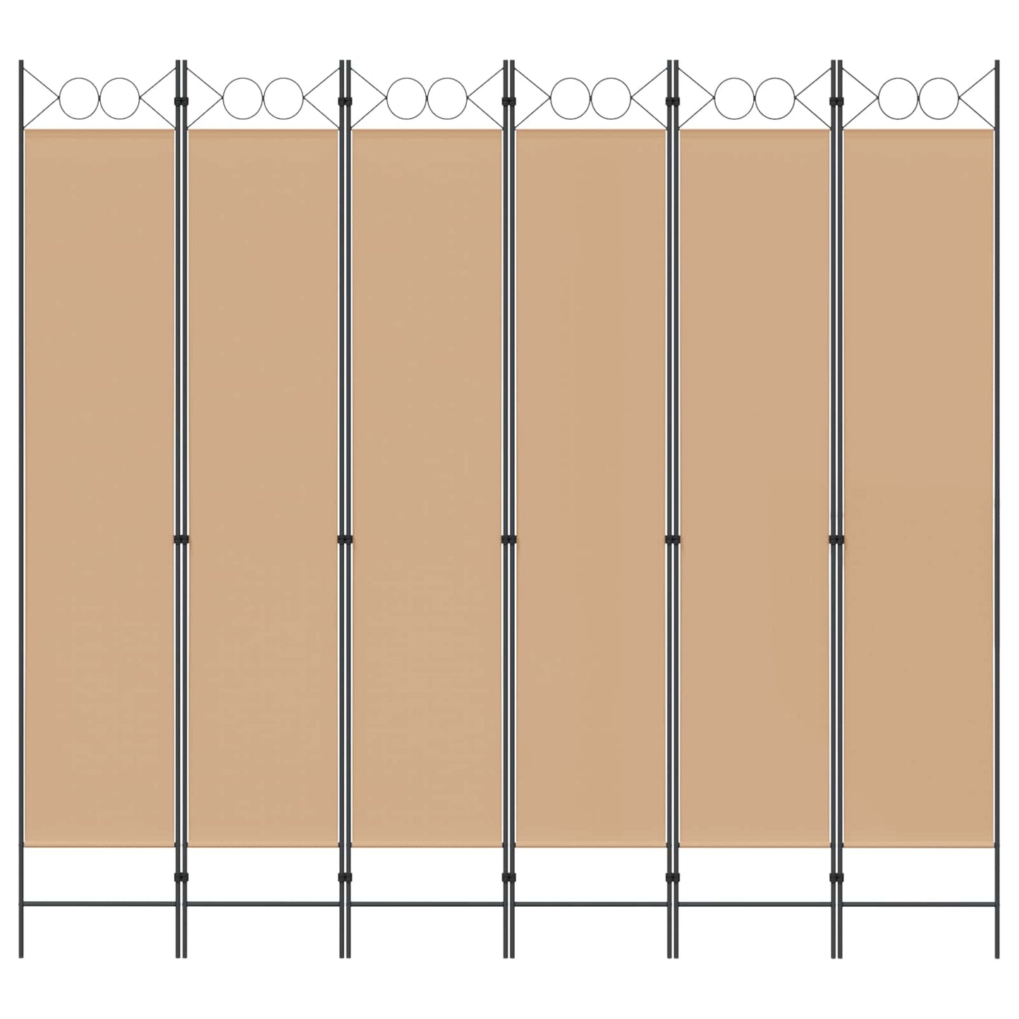 6-Panels Romdeler Beige 240 x 220 cm Stoff