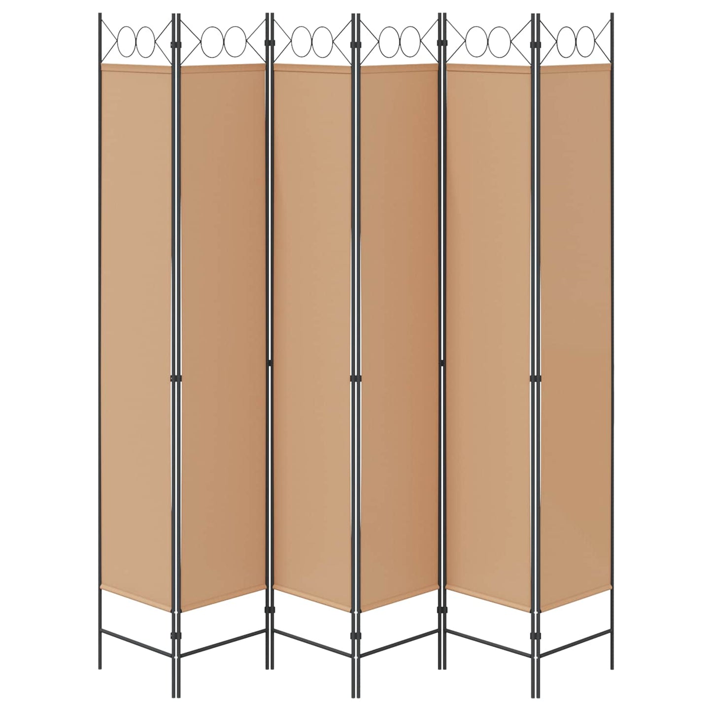 6-Panels Romdeler Beige 240 x 220 cm Stoff