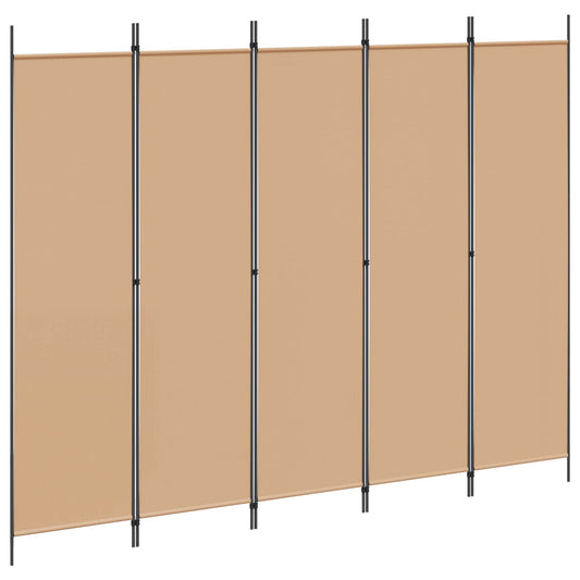 5-panel romdeler Beige 250 x 200 cm Stoff