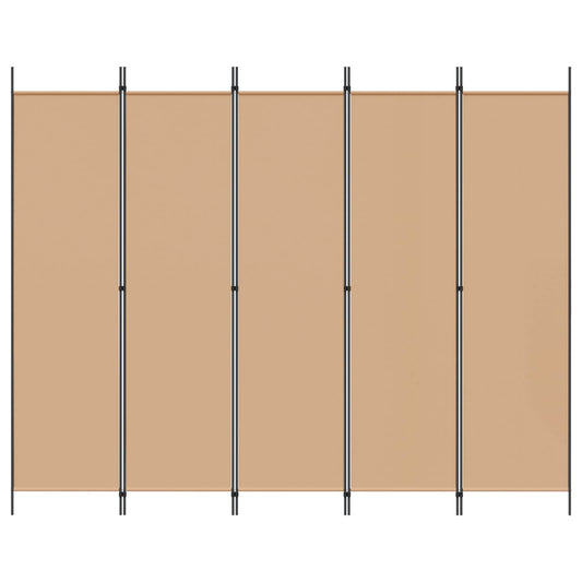 5-panel romdeler Beige 250 x 200 cm Stoff