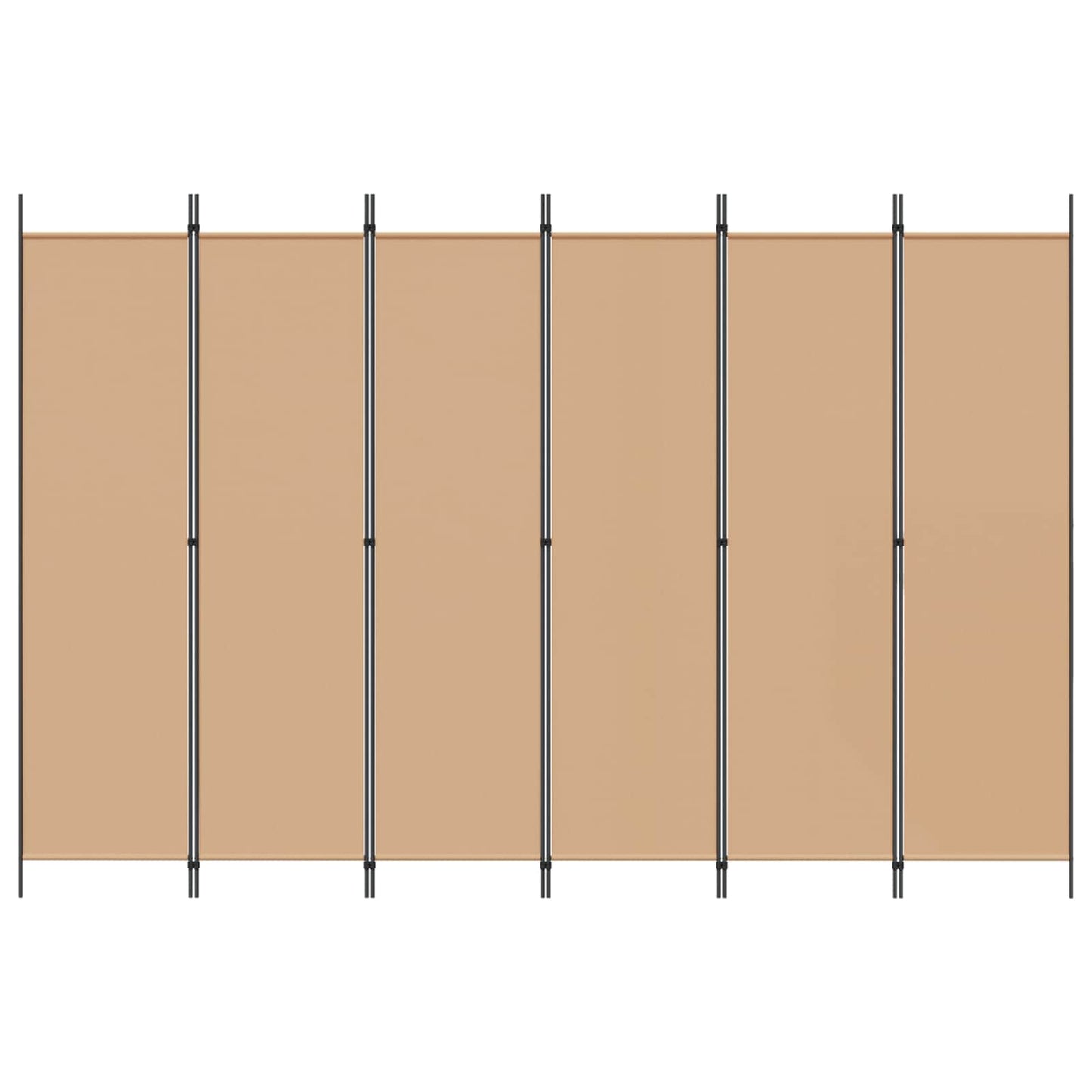 6-Panels Romdeler Beige 300 x 200 cm Stoff