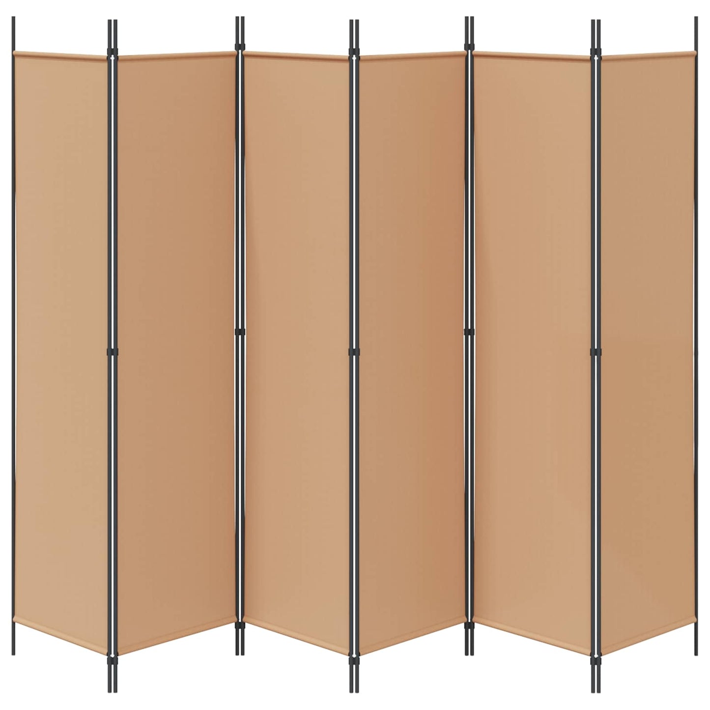 6-Panels Romdeler Beige 300 x 200 cm Stoff