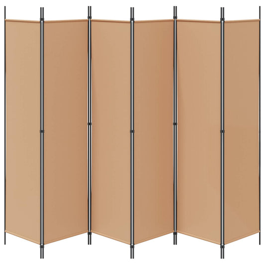 6-Panels Romdeler Beige 300 x 200 cm Stoff