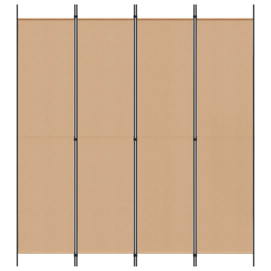 4-panel romdeler Beige 200 x 220 cm Stoff