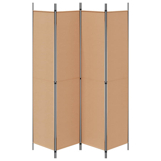 4-panel romdeler Beige 200 x 220 cm Stoff