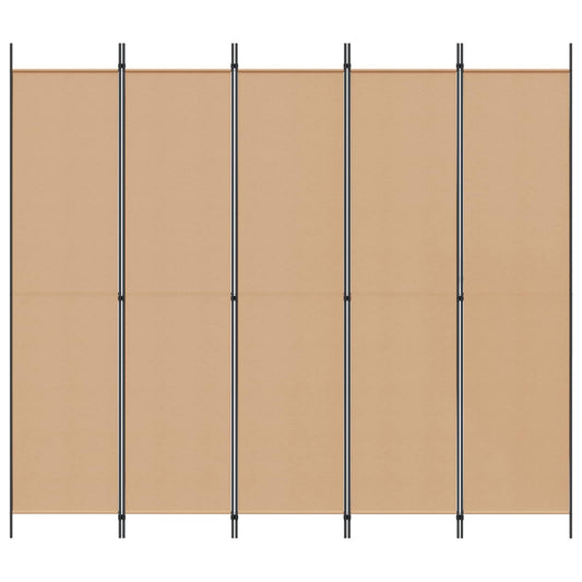 5-panel romdeler Beige 250 x 220 cm Stoff