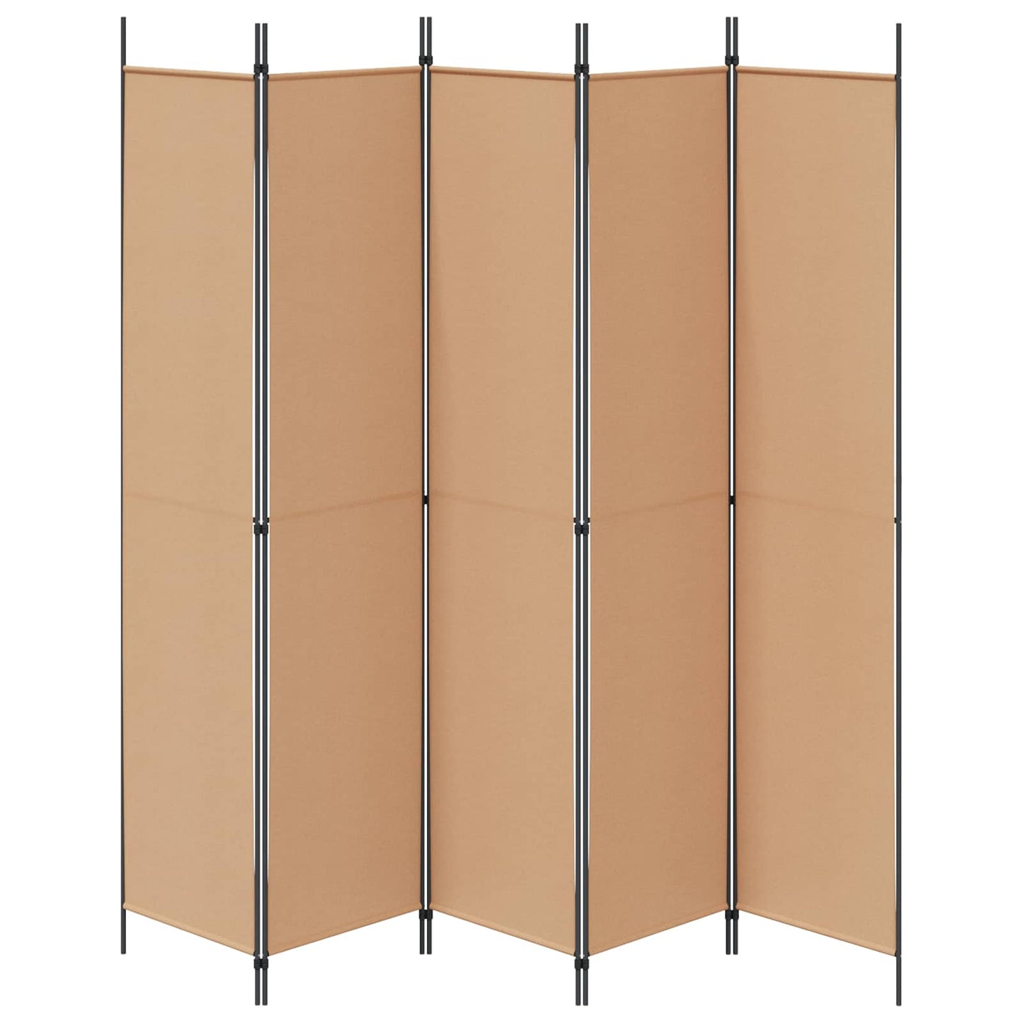 5-panel romdeler Beige 250 x 220 cm Stoff
